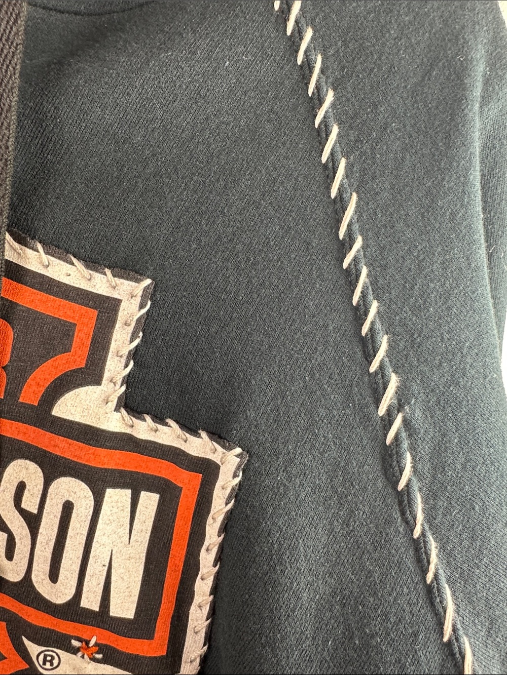 Rare Cause & Effect Reworked Harley-Davidson Whip Stitch Hoodie Dushyant Agarwal - Picture 9 of 16